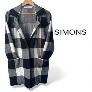SIMONS Monochrome Plaid Jacket | Medium | Super Soft